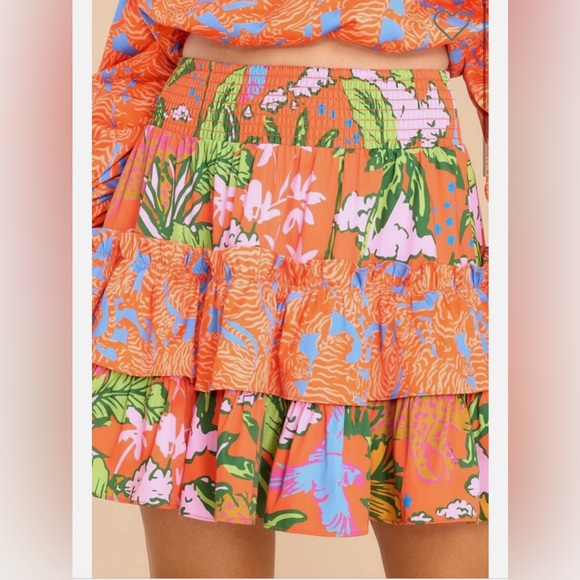 💫FLASH SALE💫Alden Adair Angela Ruffle Mini Skirt-Jungle Cruise print - Picture 7 of 7